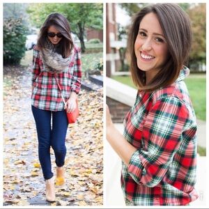 J Crew Factory 53932 Popover Perfect Shirt Flannel XXS